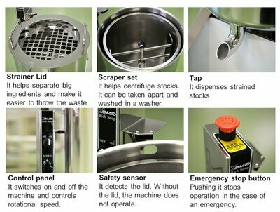 Ramen soup strainer machine