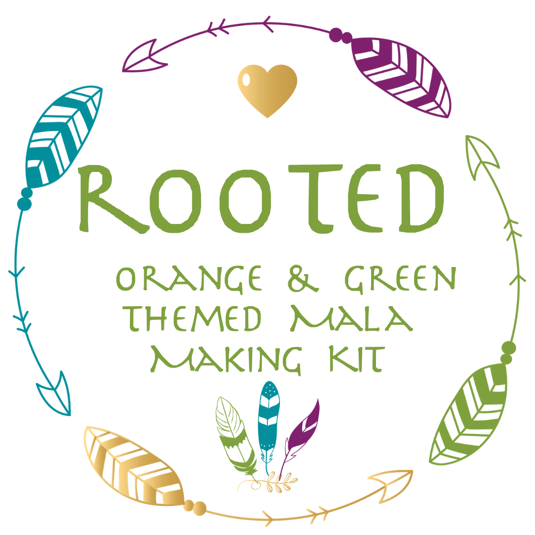 ROOTED ~ Orange and Green Themed Mala Making Kit