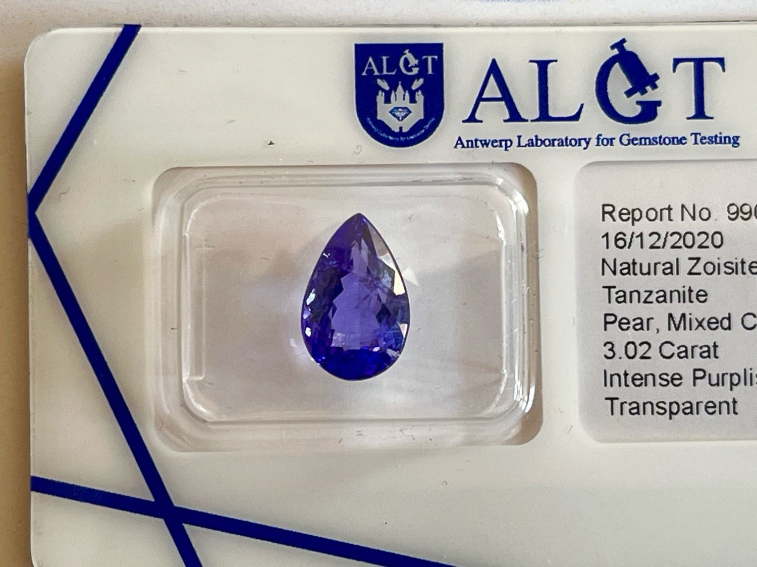 Tanzanite naturelle 3 carats