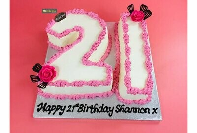 Pink Flowers Number Birthday Cake N517