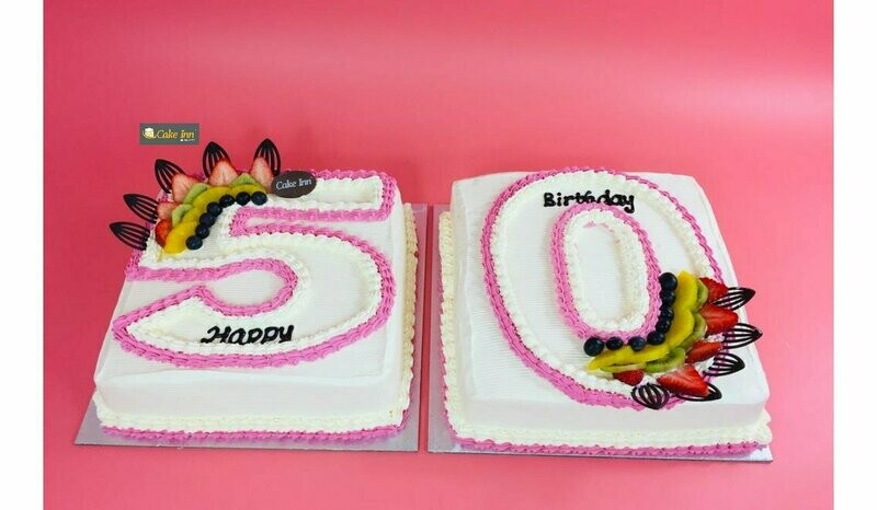 Full Fruit Number Birthday Cake