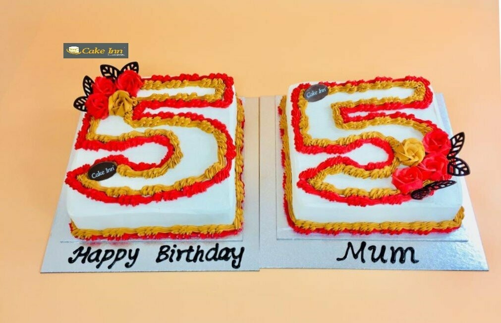 Colour Full Flowers Number Birthday Cake