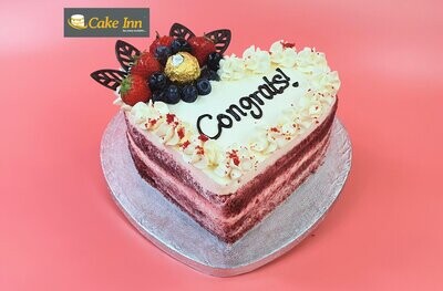 Ferrero & Fruits Red Velvet Naked Heart Cake RV927