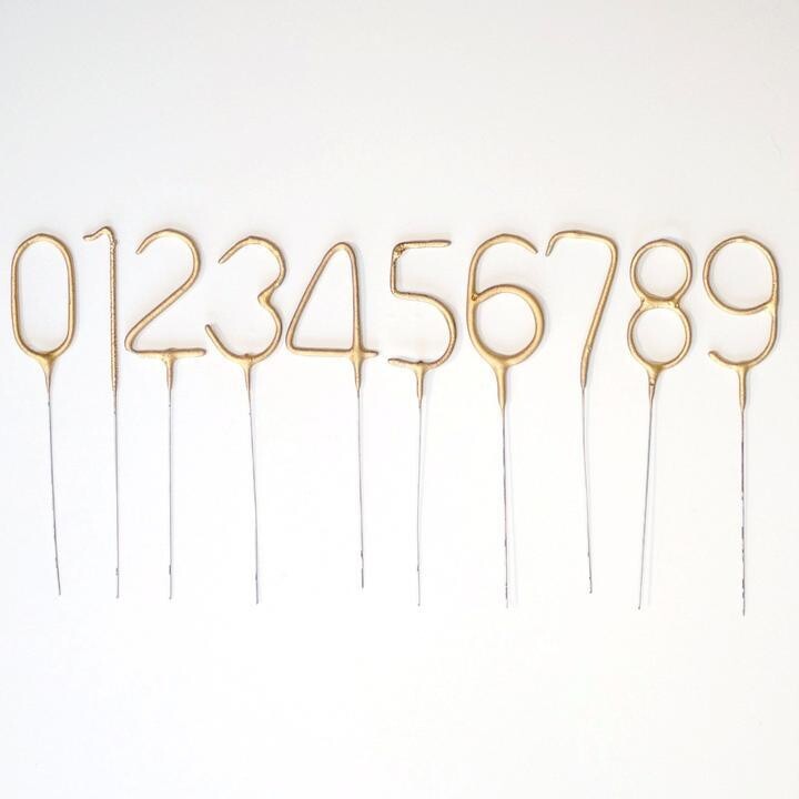 Gold Number  Sparkler Candle