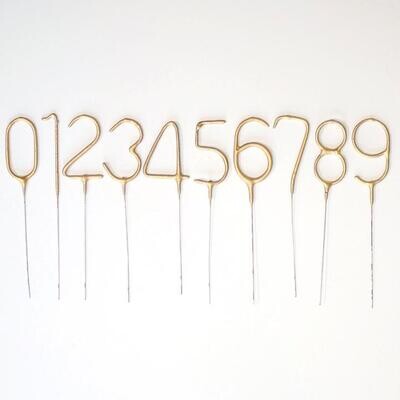 Gold Number  Sparkler Candle