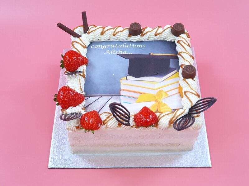 Caramel Theme Naked Graduation Cake