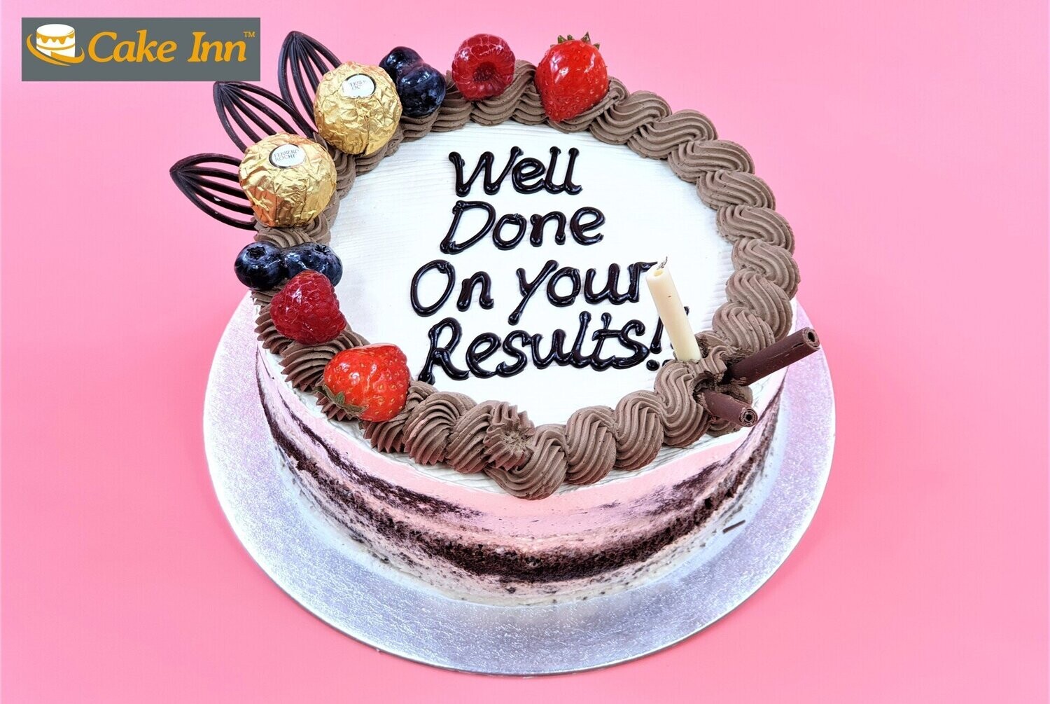 Ferrero & Berries Naked Graduation Cake