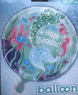 Mermaid  18"Foil Balloon Including Helium & Weight