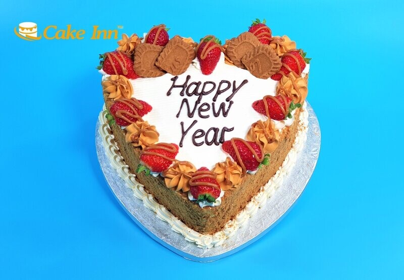 Caramel  Biscoff Heart Cake