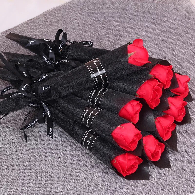 Red Rose Artificial Flower Single Individually Wrapped RF1