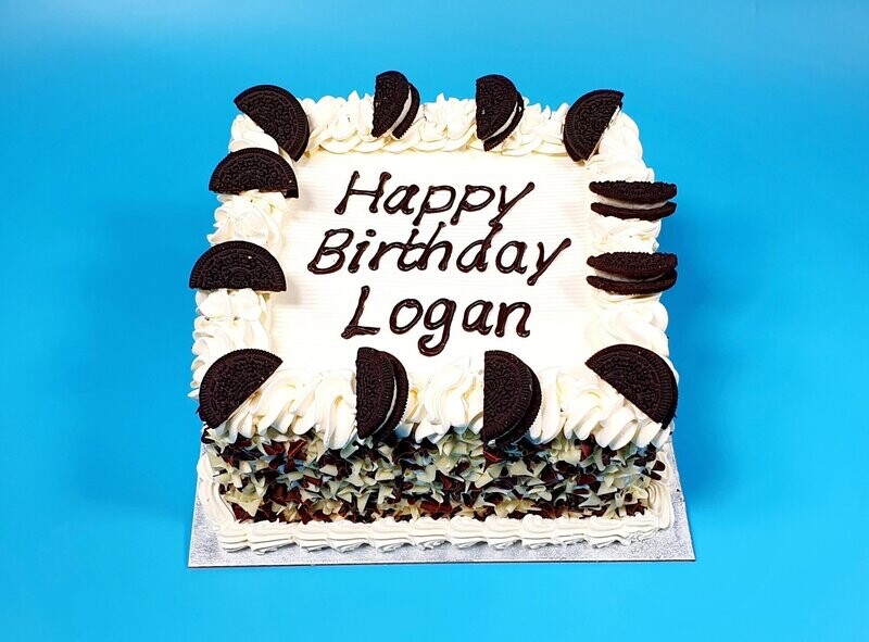 Oreo On Top With Chocolate Curls On Side Birthday Cake S204