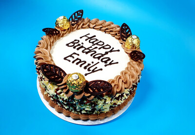 Ferrero Chocolate With Curls On Side Birthday Cake R136