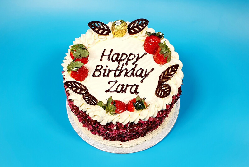 Strawberry With Curls On Side Birthday Cake R138