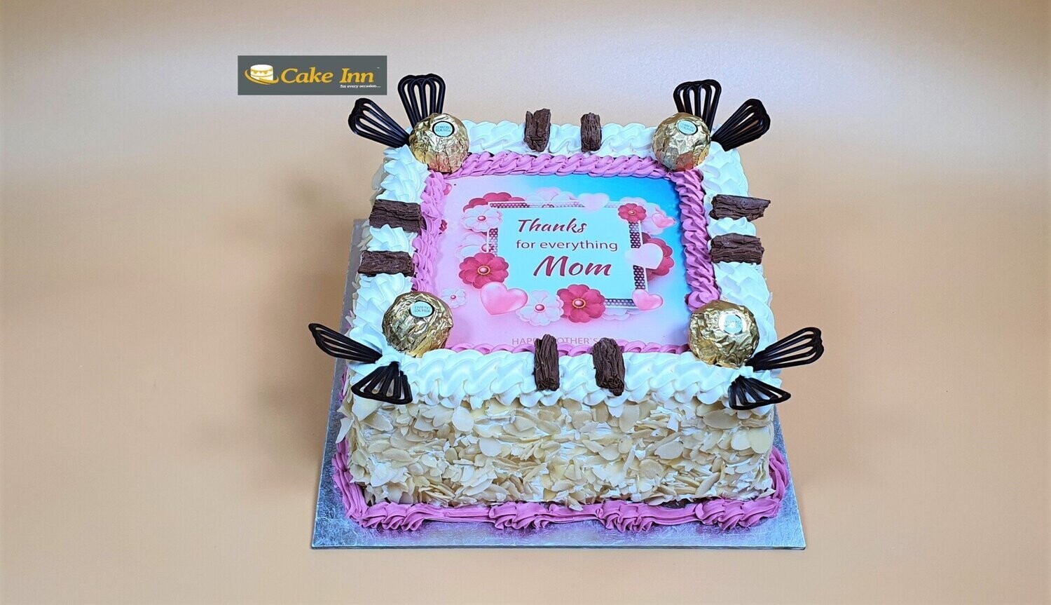 Ferrero With Nuts On Side Mother's Day Cake