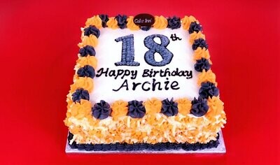 Orange & Grey Birthday Number Cake N511