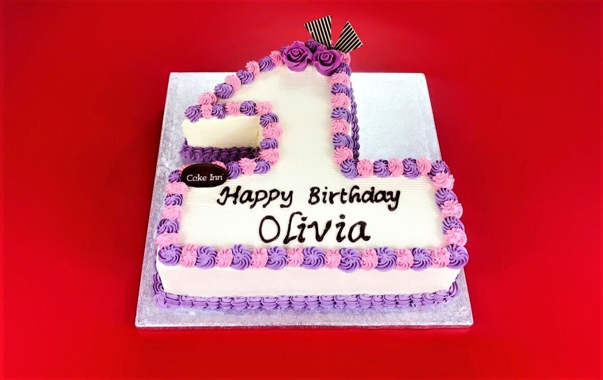 Pink & Purple Number  Birthday Cake N502