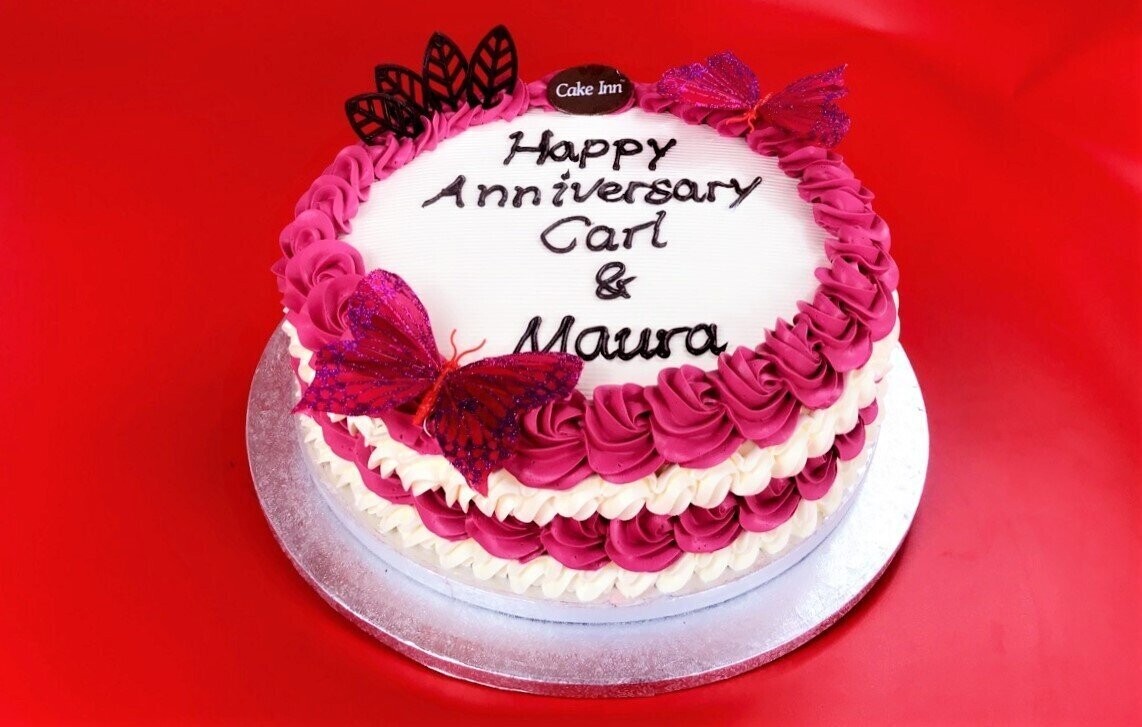 White & Pink Anniversary Cake R37