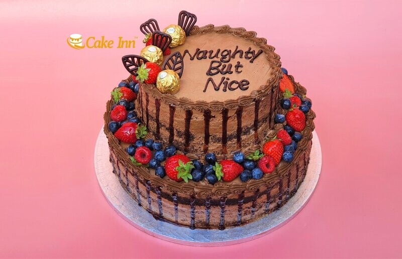 Two Tier Chocolate Deluxe Naked Cake
