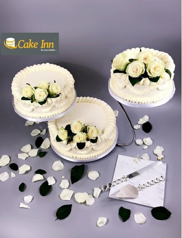 White Flowers 3-Tier Wedding Cake