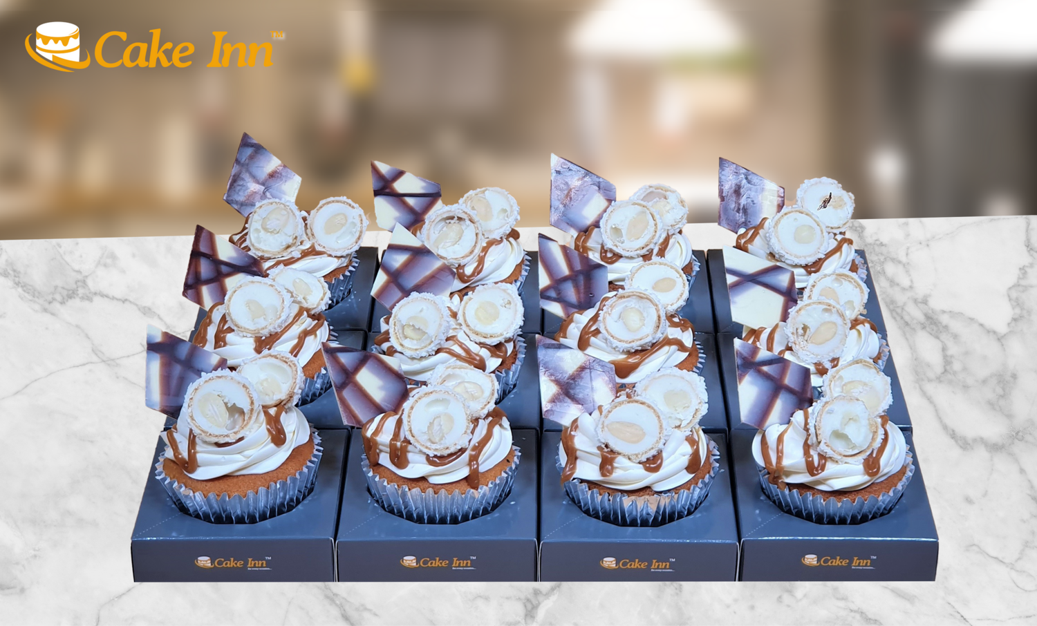 Millionaires Caramel Cupcakes With Raffaello Toppings  CC11