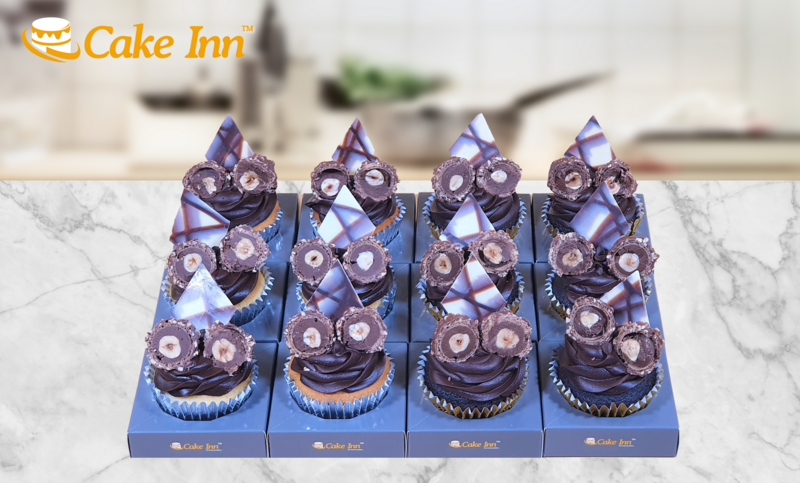 Luxury Hazelnut Cupcakes With Ferrero Toppings  CC12
