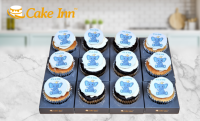 Cute Blue Baby Shower Cupcakes CC29