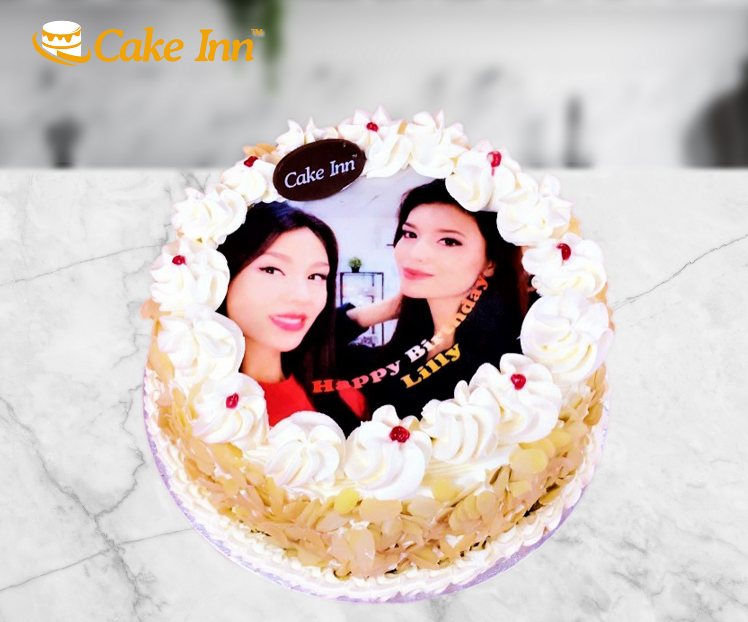 Almond Nuts Photo Cake