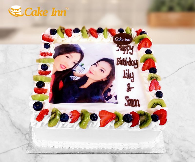 Fresh Fruit Photo Birthday Cake P453
