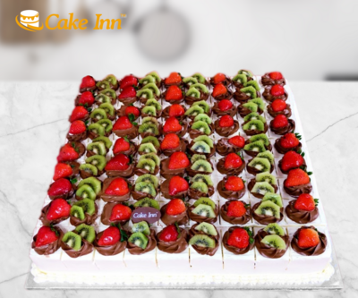 Celebration Chocolate With Fruit Slice Platter or Party Cake