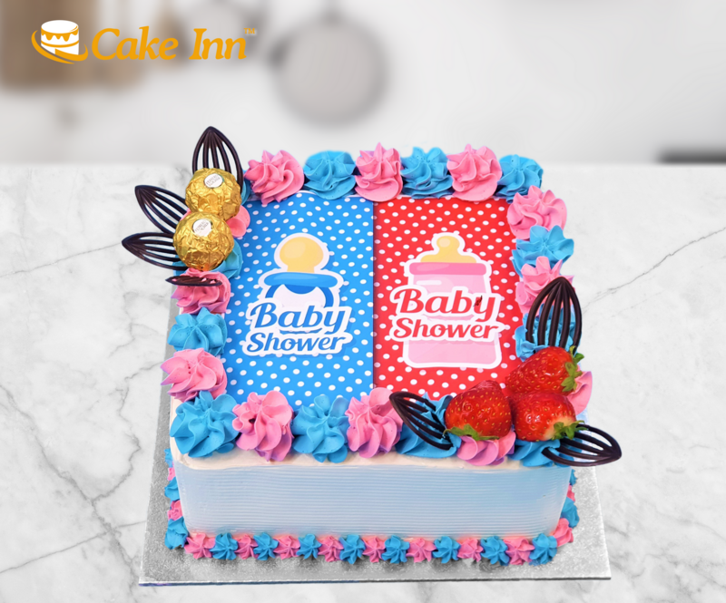 Girl or Boy Gender Reveal Baby Shower Cake