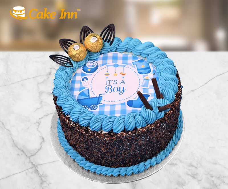New Born Baby Shower Photo Cake