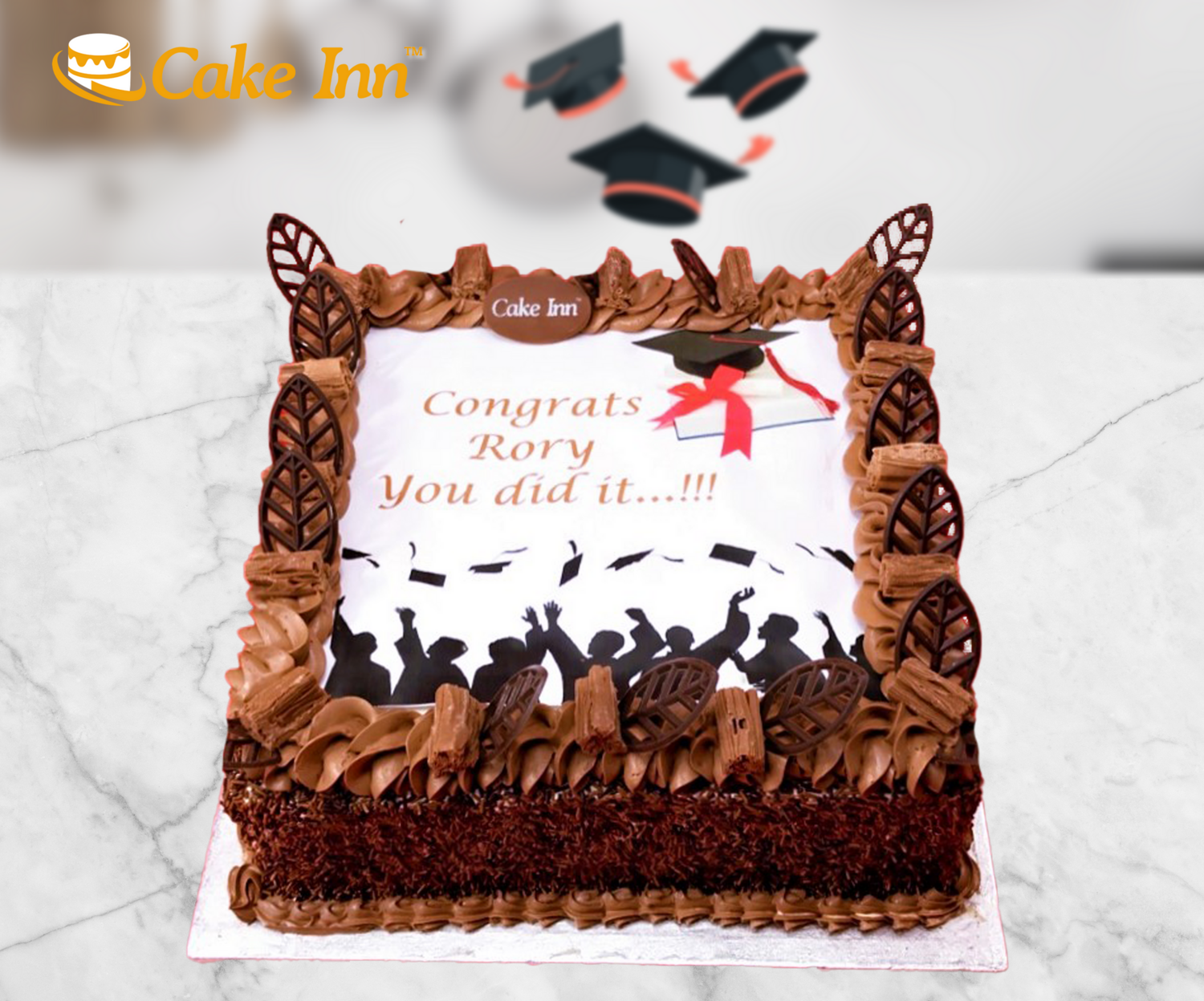 Chocolate Flake Graduation Cake