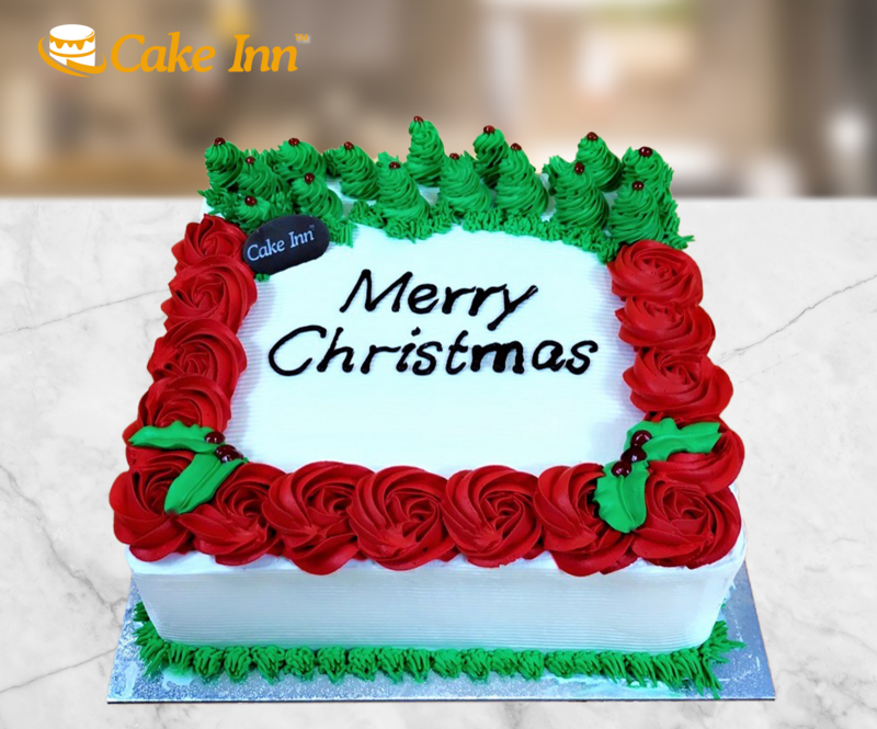 Red & Green Christmas Cake Red & Green Christmas Cake