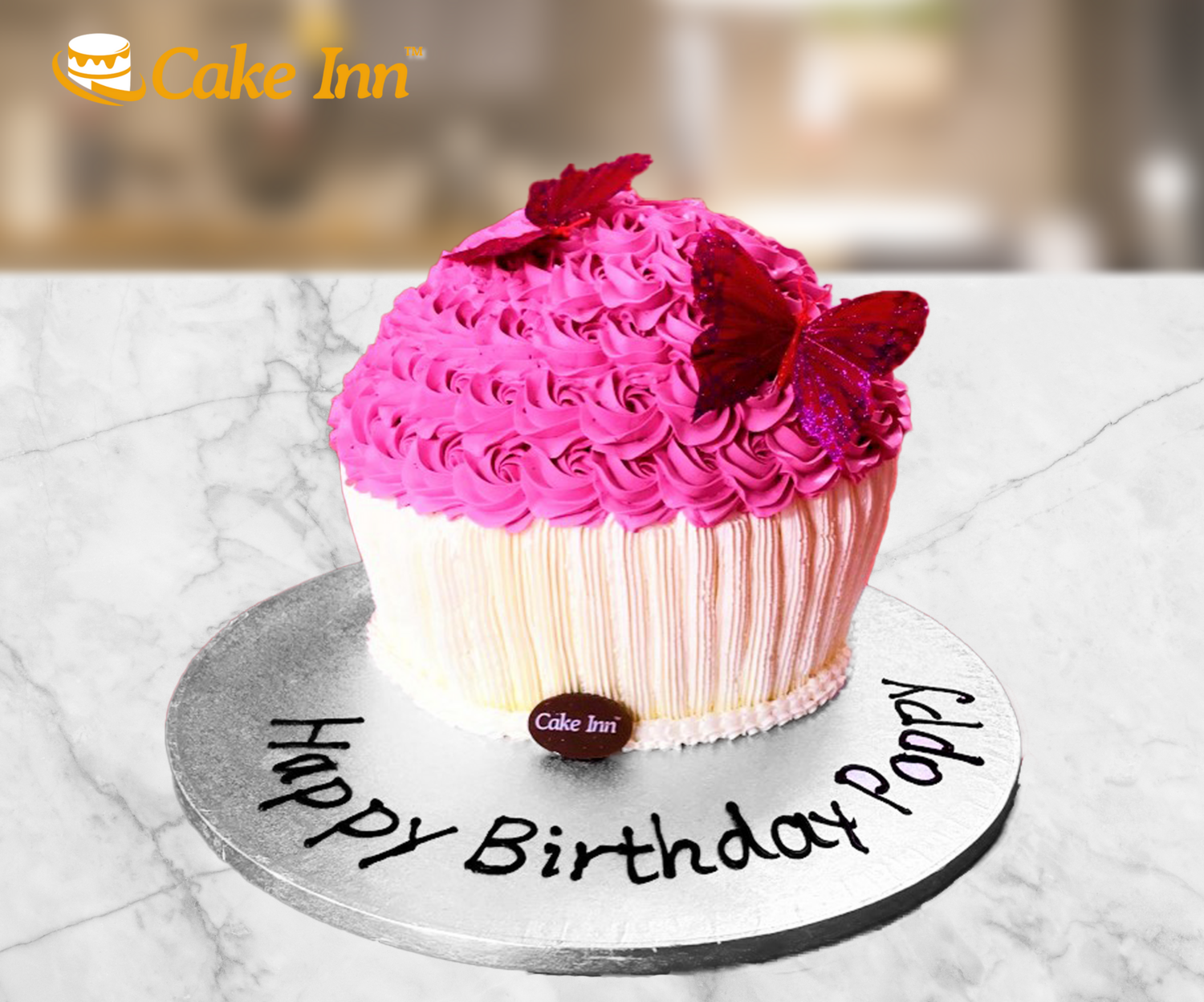 Pink & White Giant Birthday Cupcake