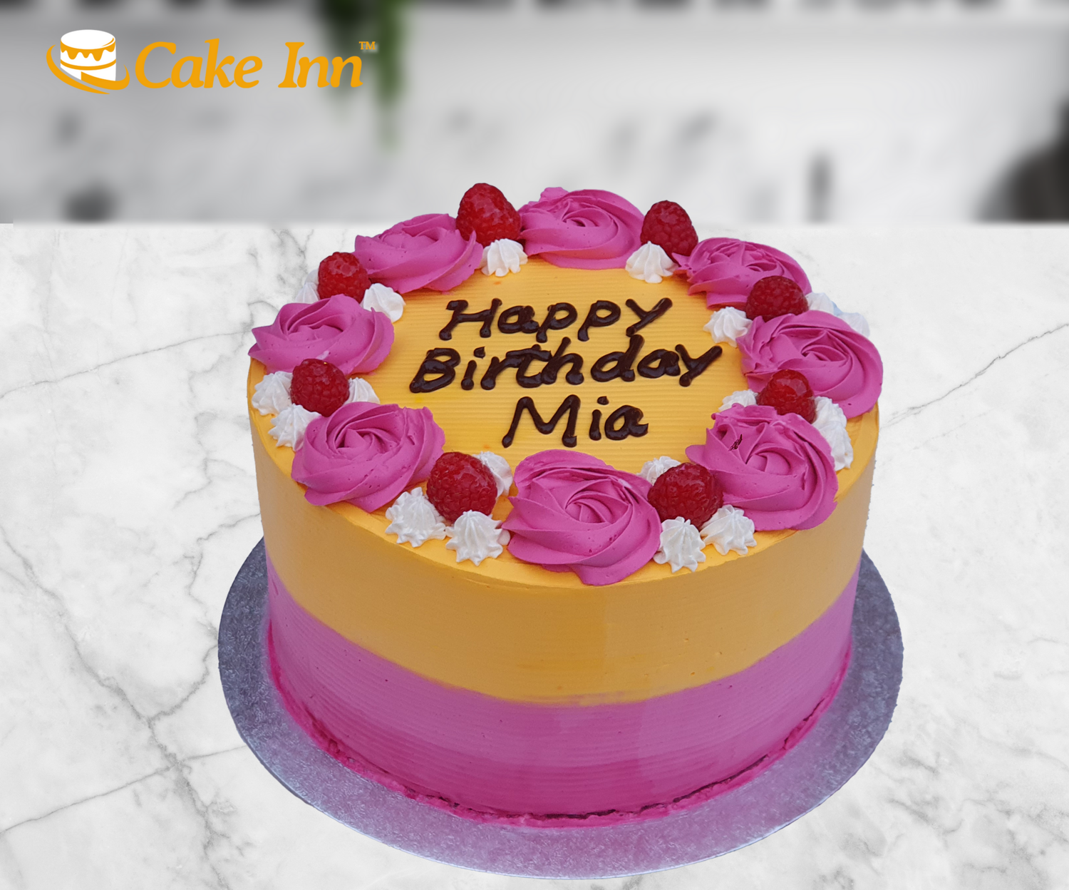 Mango & Raspberry Cream Cake R173