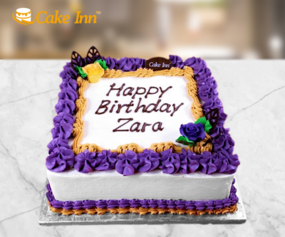 Gold & Purple Birthday Cake S262