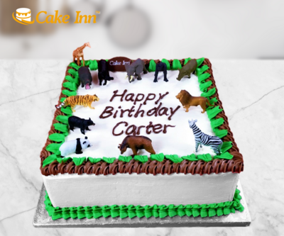 Safari Animal Birthday Cake
