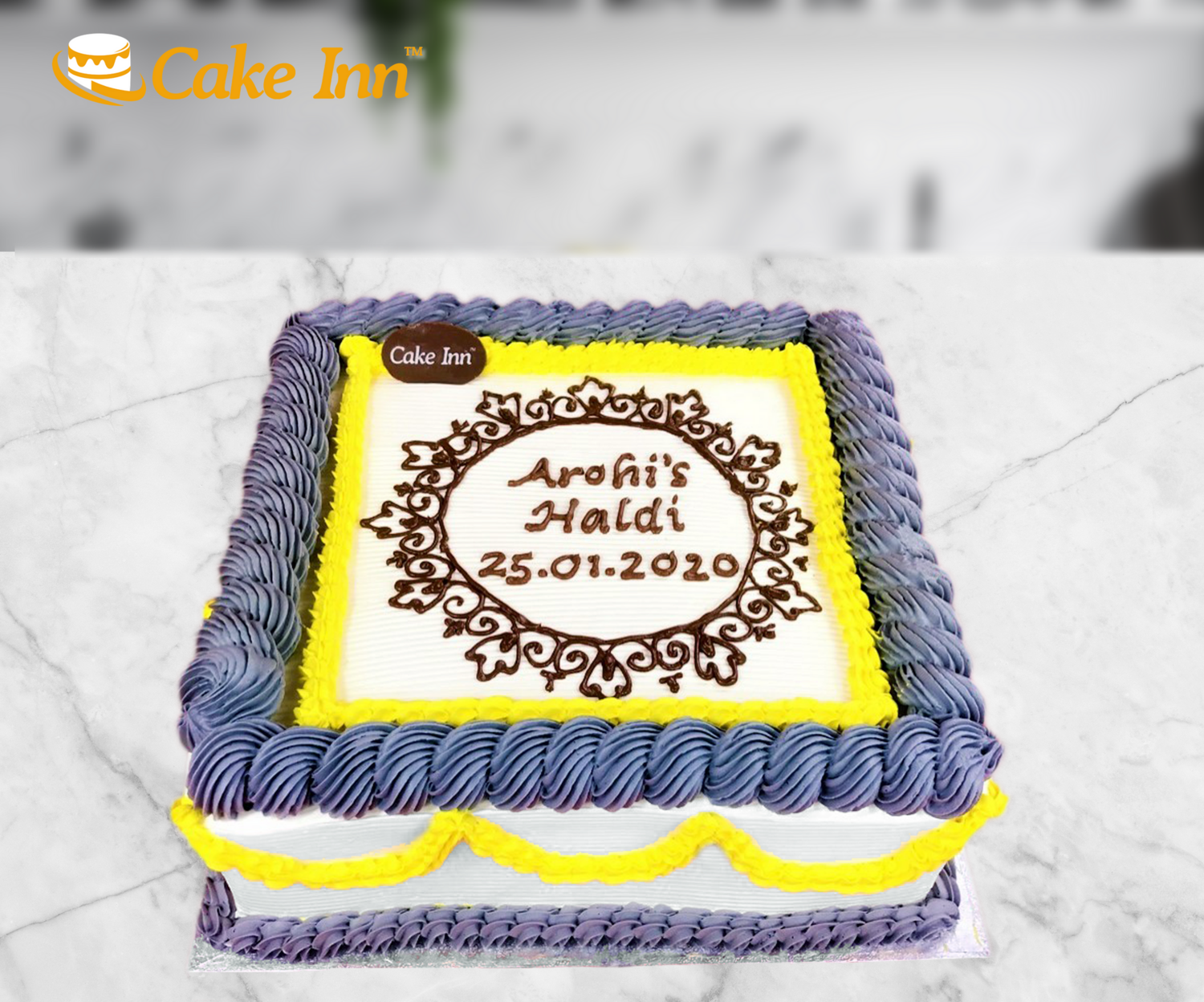 Haldi Cake/Haldi Cake Designing /Mango flavor Haldi Cake/ Square Shape Haldi  Cake Decoration/ - YouTube