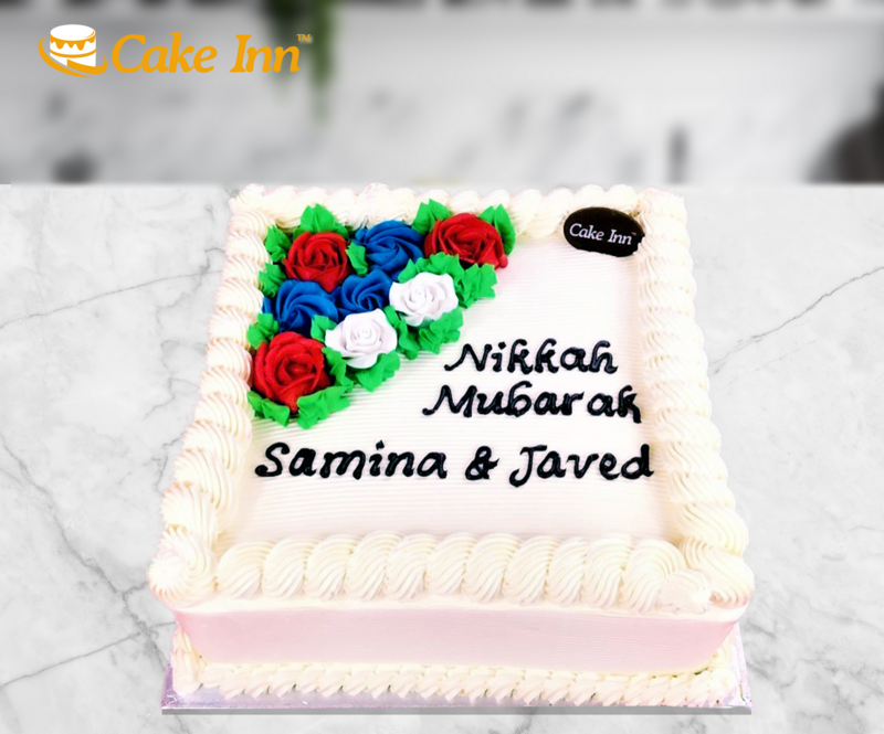 Colourful Flowers Mehndi Cake