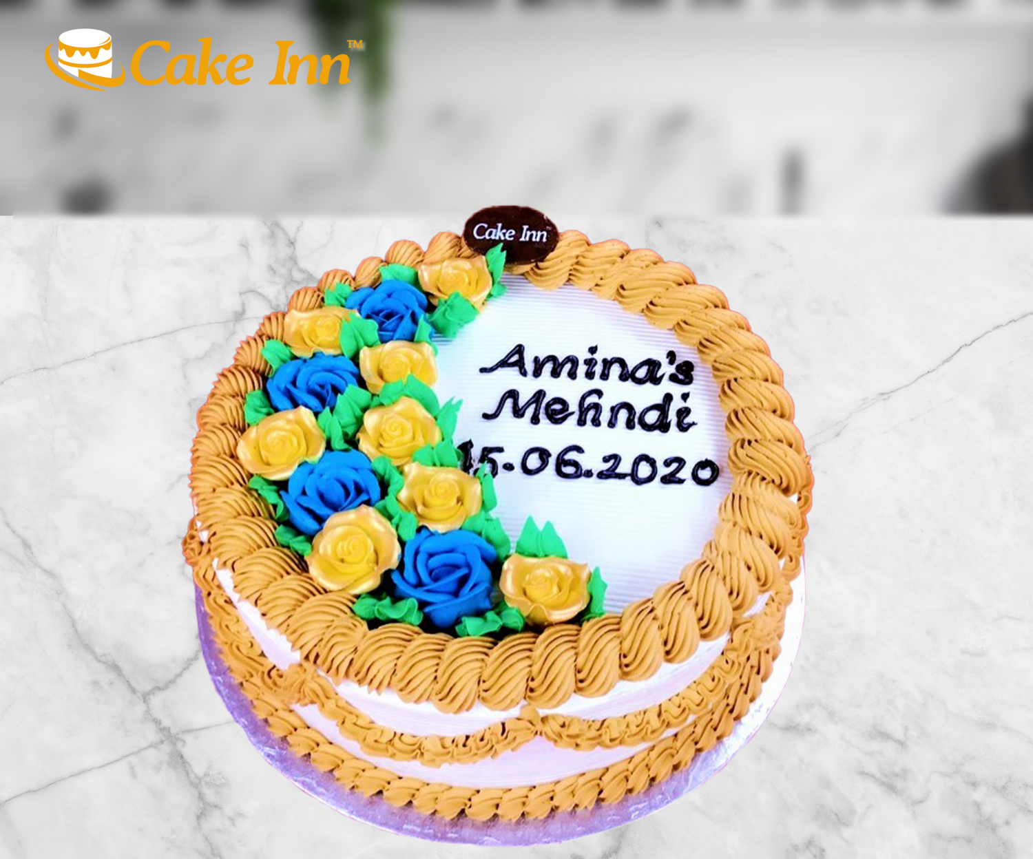 Colourful Flowers Mehndi Cake