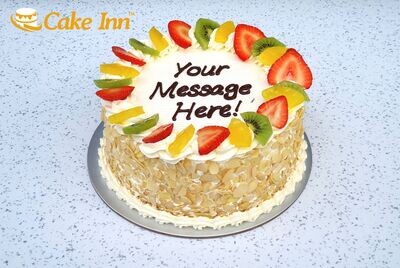 Fresh Fruit With Nuts On Side Birthday Cake R20