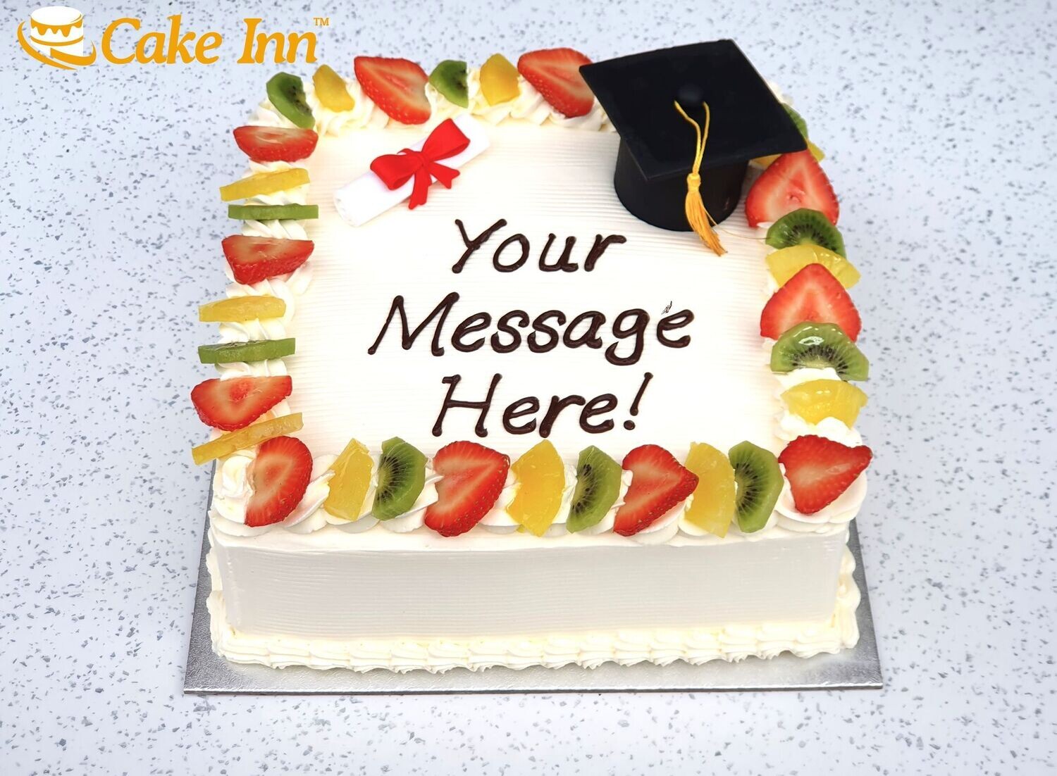 Fresh Fruit Graduation Cake