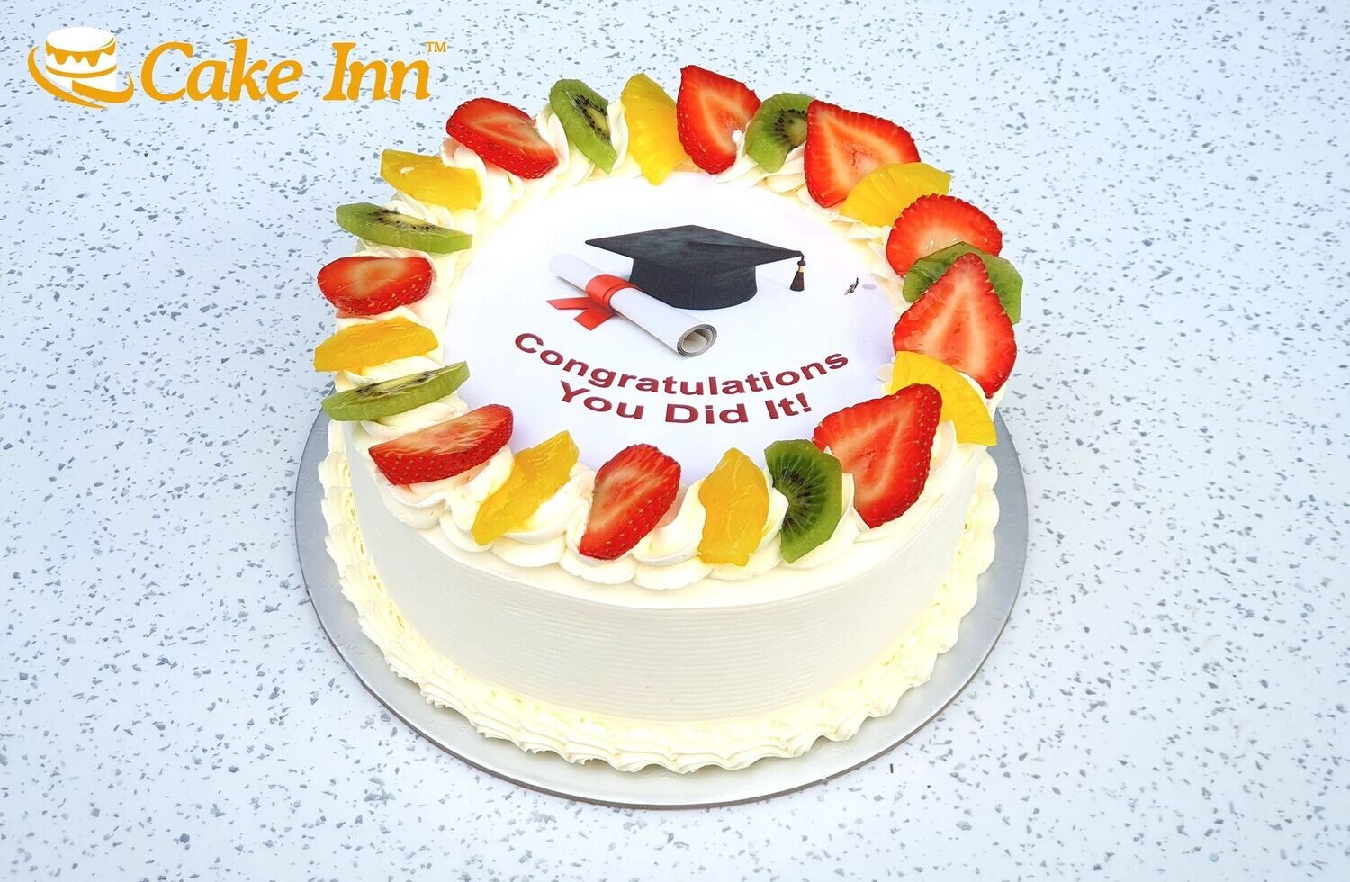 Fresh Fruit Graduation Cake