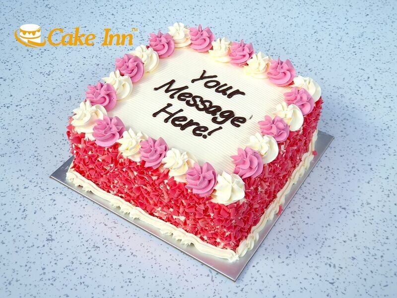 Pink With Strawberry Curls On Side Birthday Cake S217