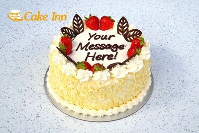 Strawberry With White Curls On Side Birthday Cake R105