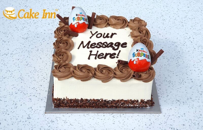Kinder Surprise With Chocolate Sprinkle's On Side Birthday Cake