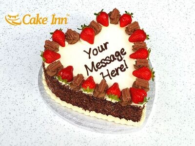 Strawberry | Flake & Sprinkles On Side Heart Celebration Cake