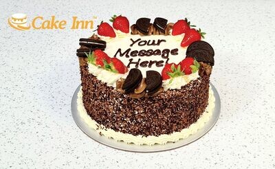 Oreo And Strawberry Toppings With Chocolate Sprinkles On Side Birthday Cake R10