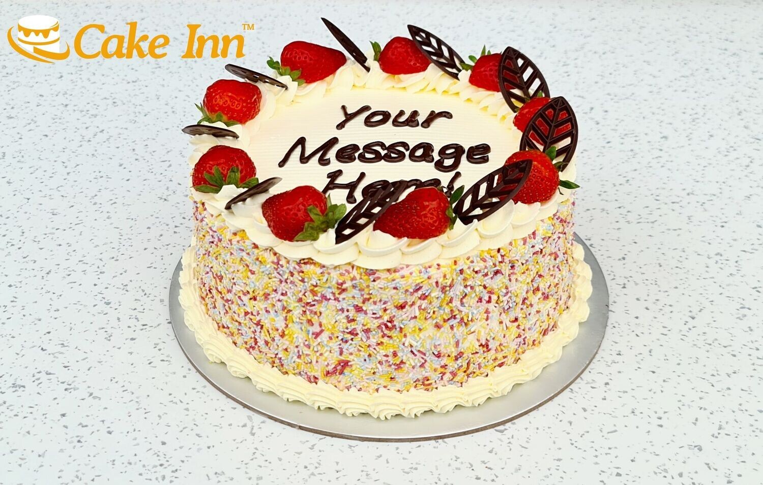 Chocolate Sprinkles Cake, Fresh Cream Cake, Egg Free Cake