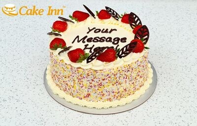Full Strawberry With Sprinkles On Side Birthday Cake R57